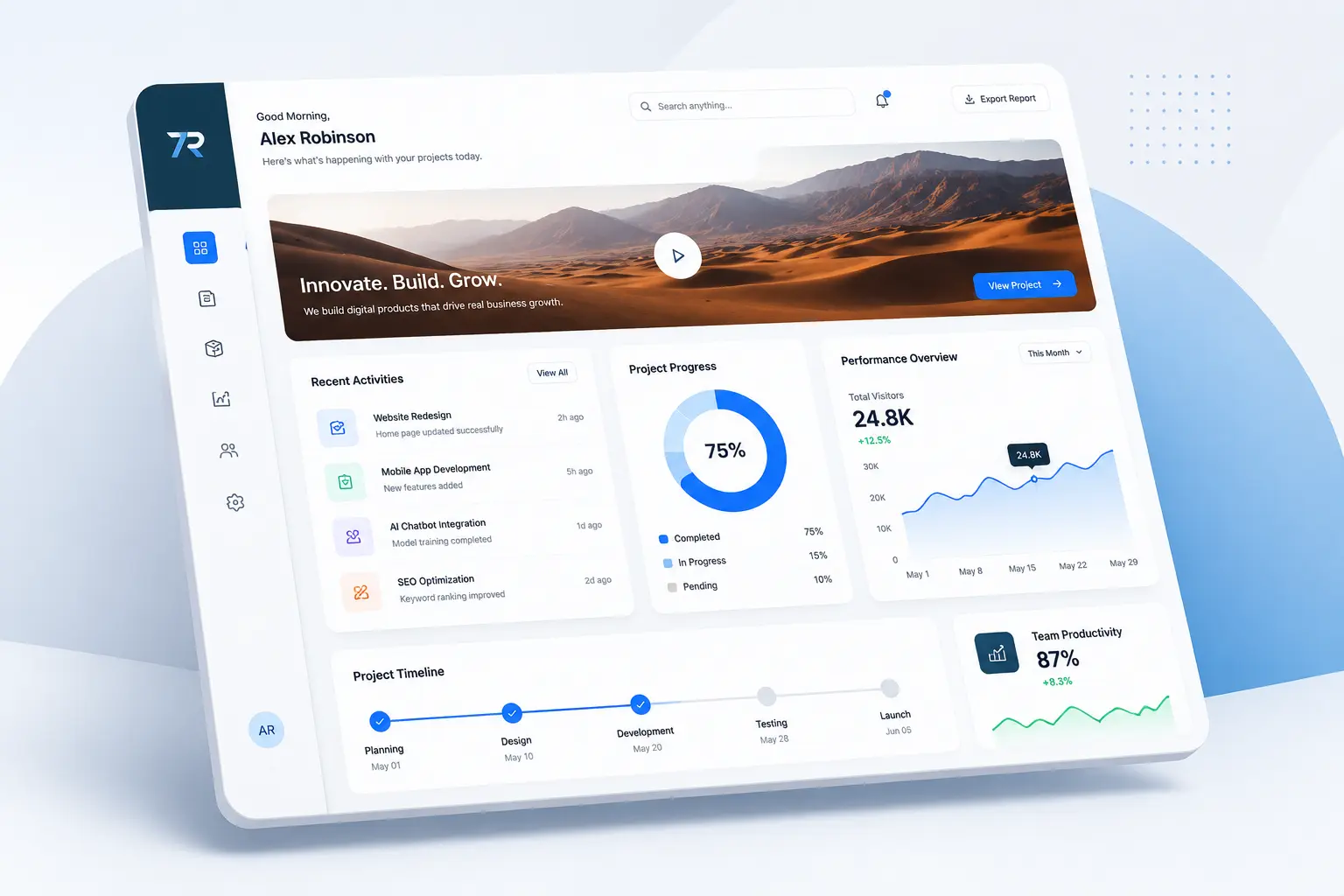 Techneta Solutions software house Islamabad dashboard preview